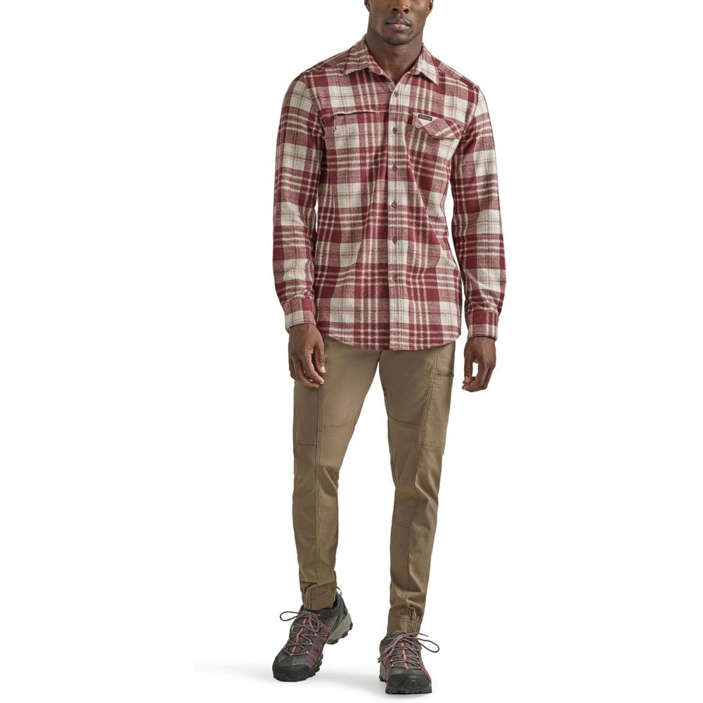 imageATG Mens Campsite ButtonDown Plaid ShirtMahogany