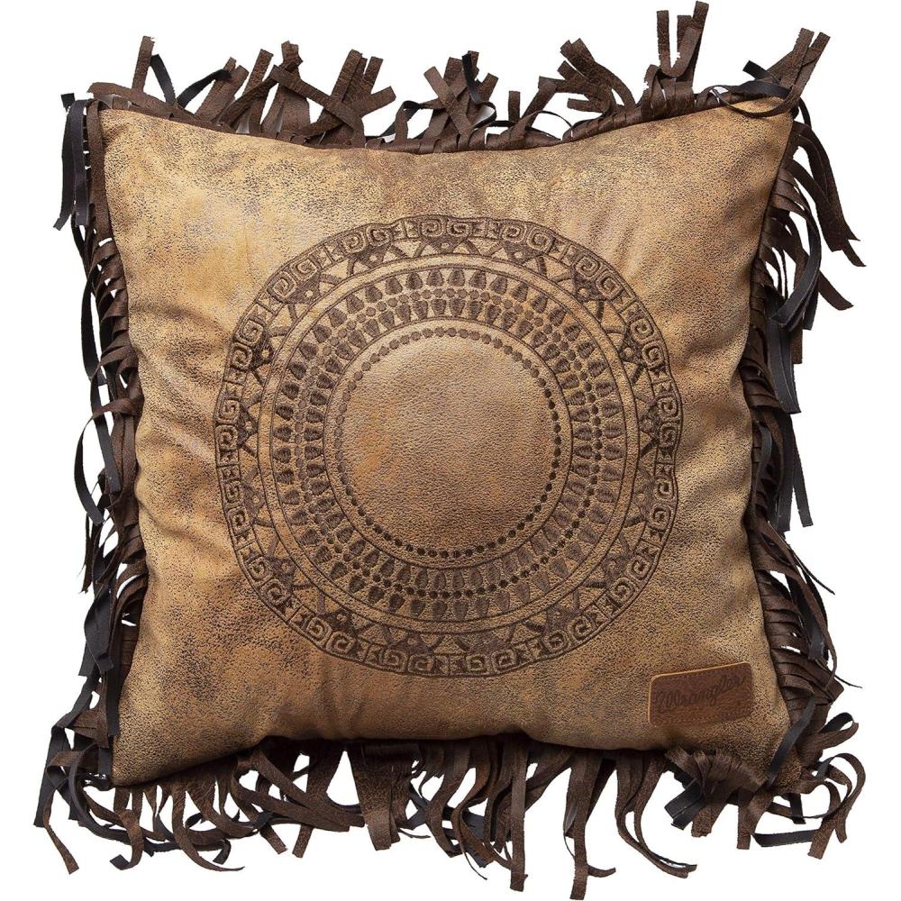 imageCarstens Inc Circle of Life Faux Leather 18x18 Throw Pillow Brown