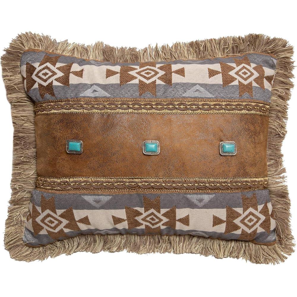 imageCarstens Wrangler Mesa Daybreak 3 Conchos Southwestern Throw Pillow 16quot x 20quot Brown