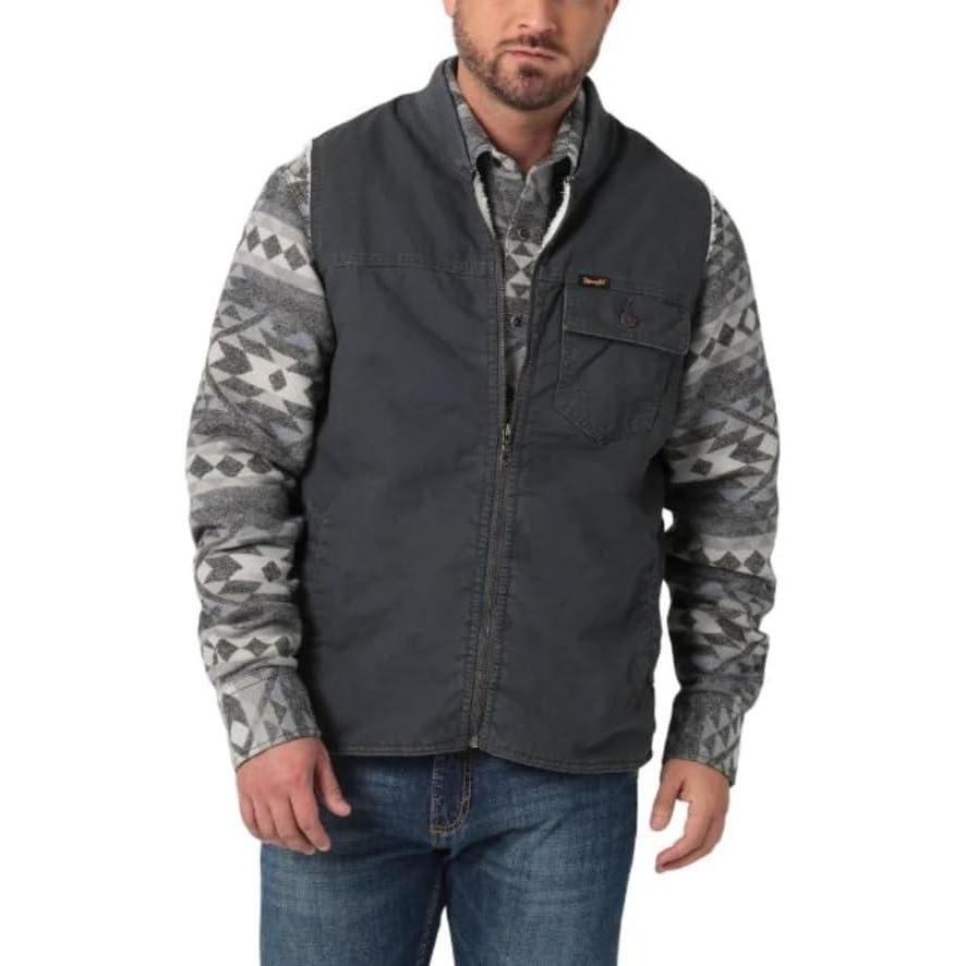 imageGrey Rancher Vest with Sherpa Lining by Wrangler
