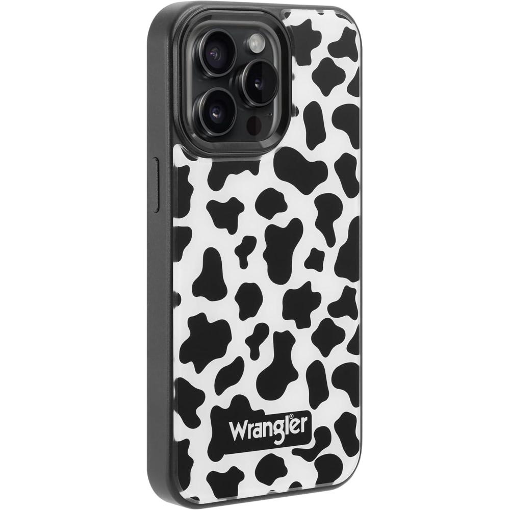 imageWITHit Wrangler MagSafe Compatible Case for iPhone 15 Western Cow Print Design Durable Resin Protective Cover for iPhone 15 Series iPhone 15 Pro