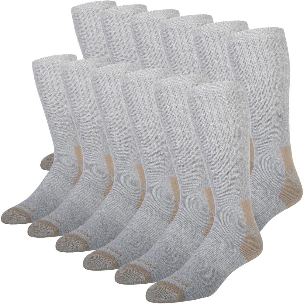 imageWrangler  365 Mens Crew Socks  Full Cushion Socks for AllDay Comfort  Fits Sizes 612Grey