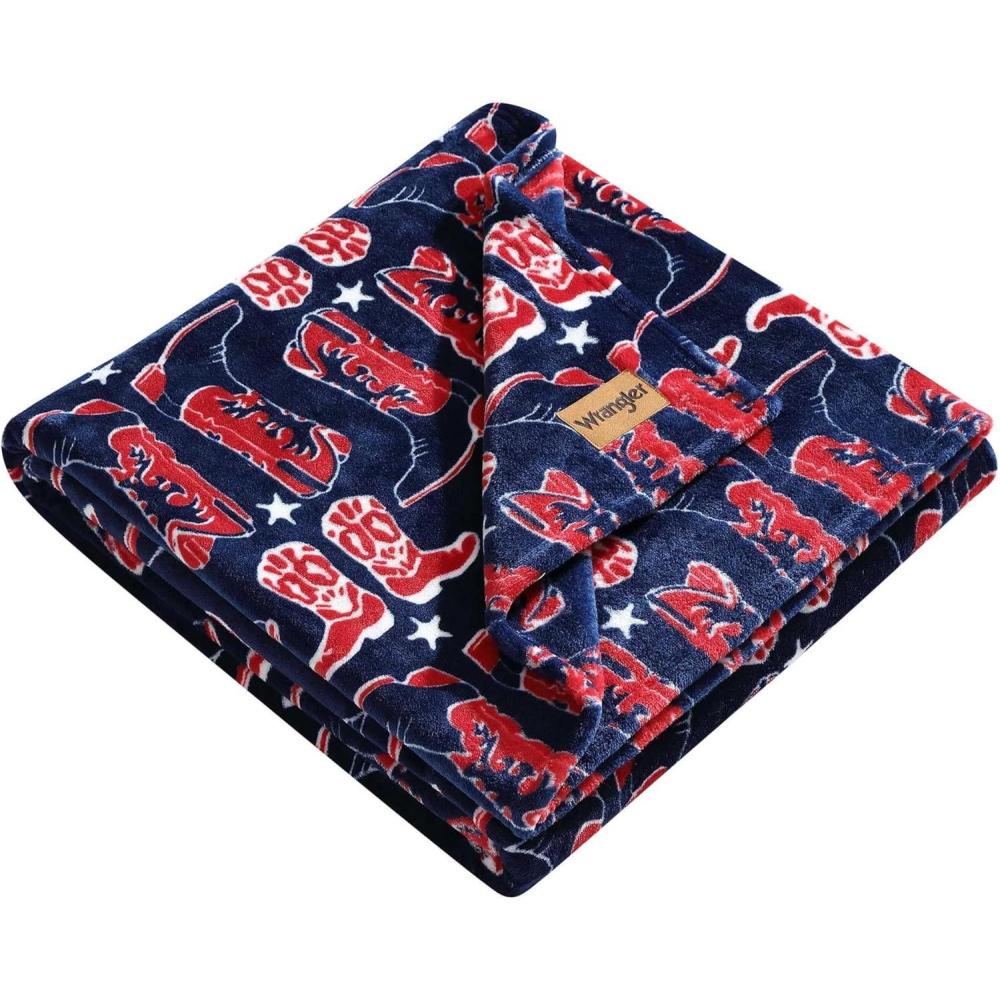 imageWrangler  Blanket Super Soft Plush Bedding Yellowstone Inspired Throw Blanket for Couch or Bed Cactus Garden Green 50quot x 70quotKnocking Boots Blue