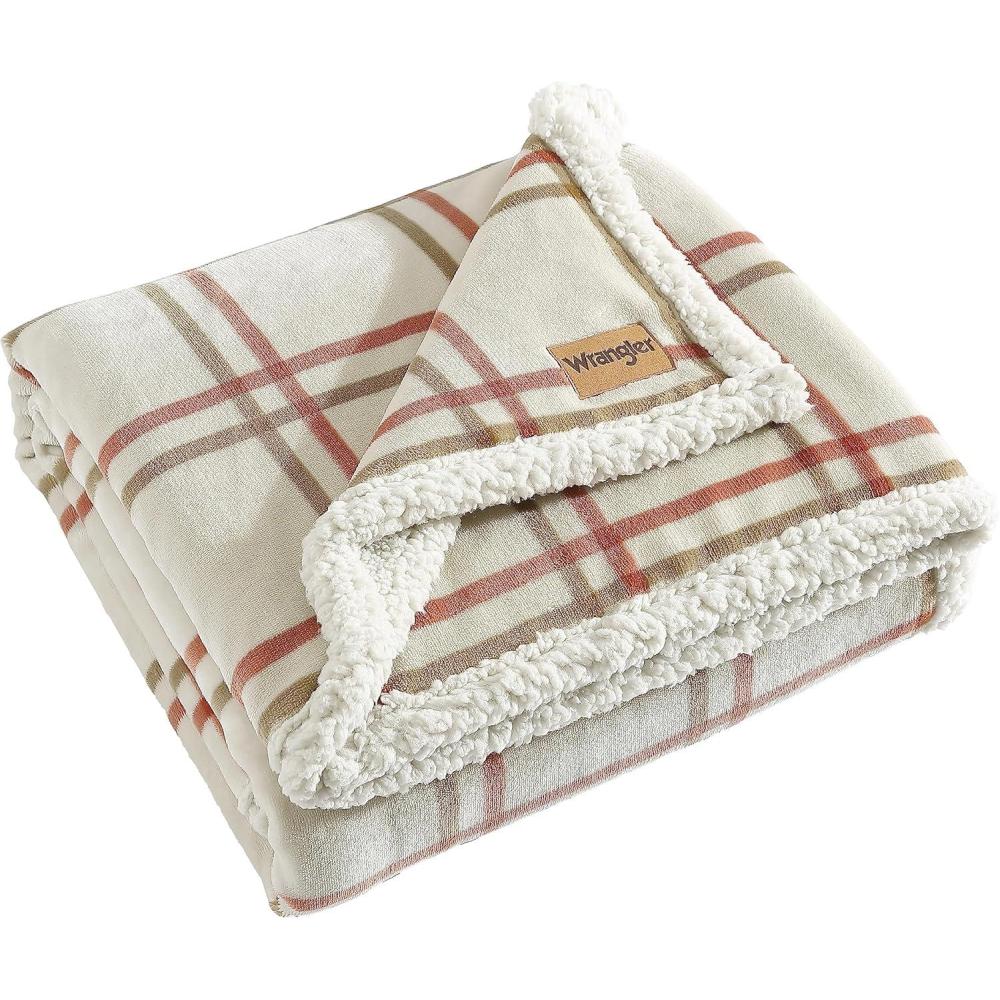 imageWrangler  Throw Blanket Soft Plush Fleece Bedding Western Decor for Bed or Couch Colt Bright Orange 50 x 60Colt Bright Orange