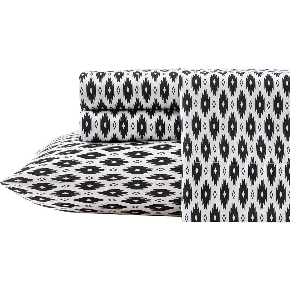 imageWrangler  Twin Size Sheet Set UltraSoft ampamp WrinkleResistant Bedding for Year Round Comfort Deep Pockets Bed Sheets with Matching Fitted Sheet ampamp Pillowcase Cowboy Pinstripe BlueBlaze Black