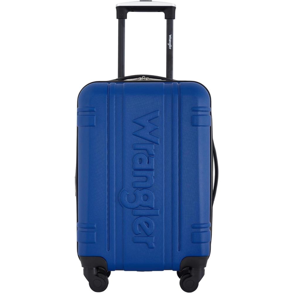 imageWrangler 20quot Astral Hardside CarryOn Luggage BlackClassic Blue