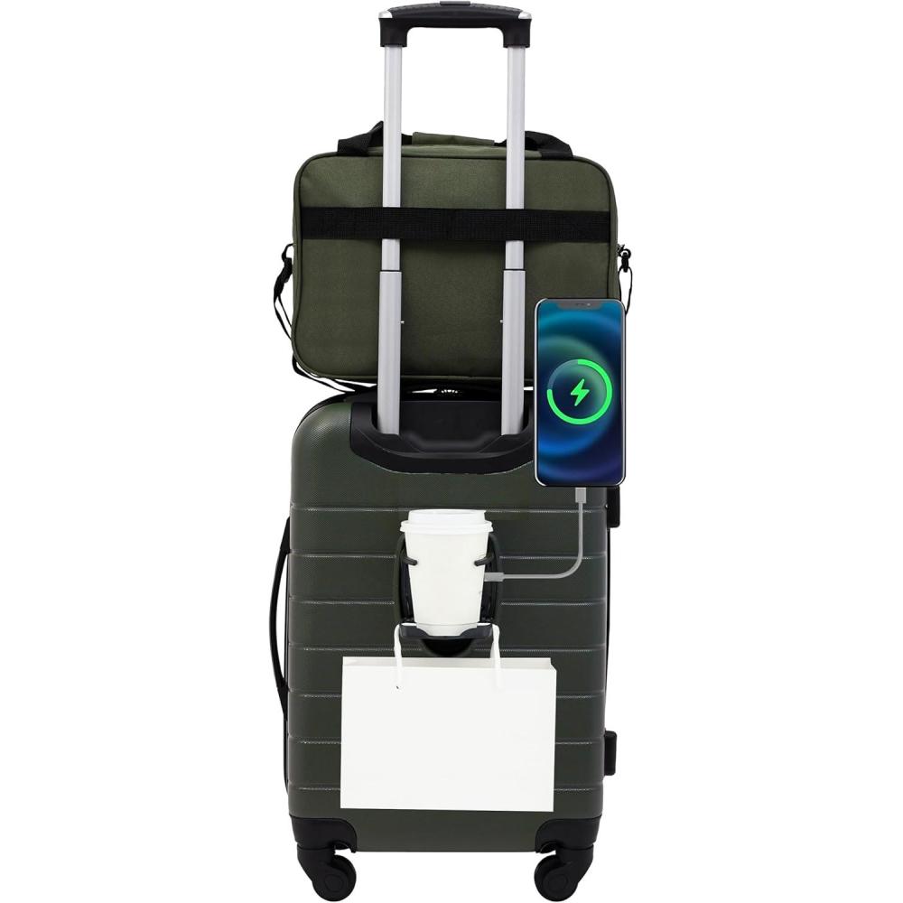 imageWrangler 20quot Smart Spinner CarryOn Luggage With Usb Charging PortDeep Depths