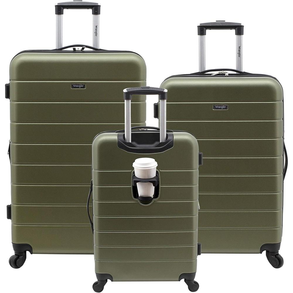 imageWrangler 20quot Smart Spinner CarryOn Luggage With Usb Charging PortOlive Green