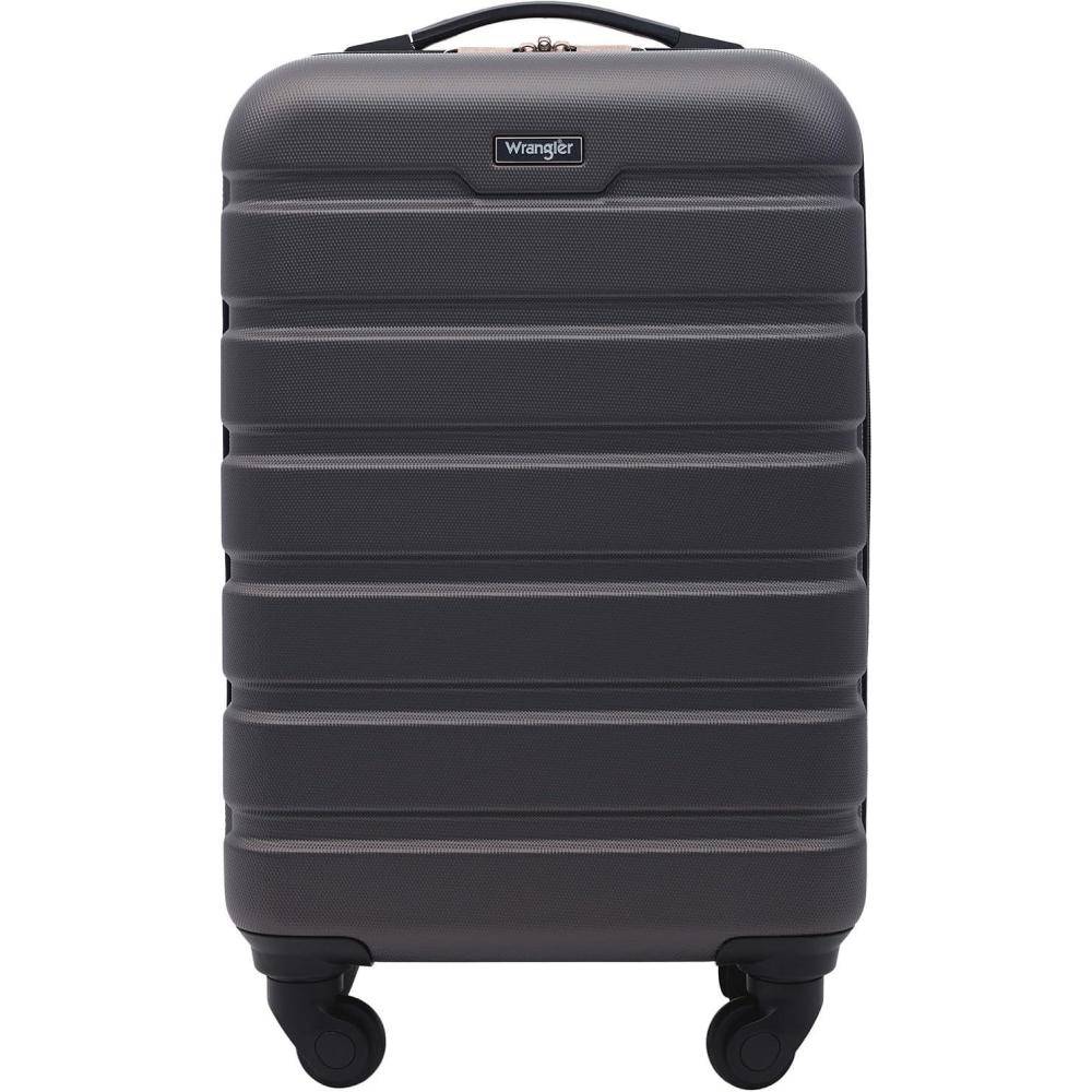 imageWrangler 215quot Spinner CarryOn Luggage Navy BlueCharcoal
