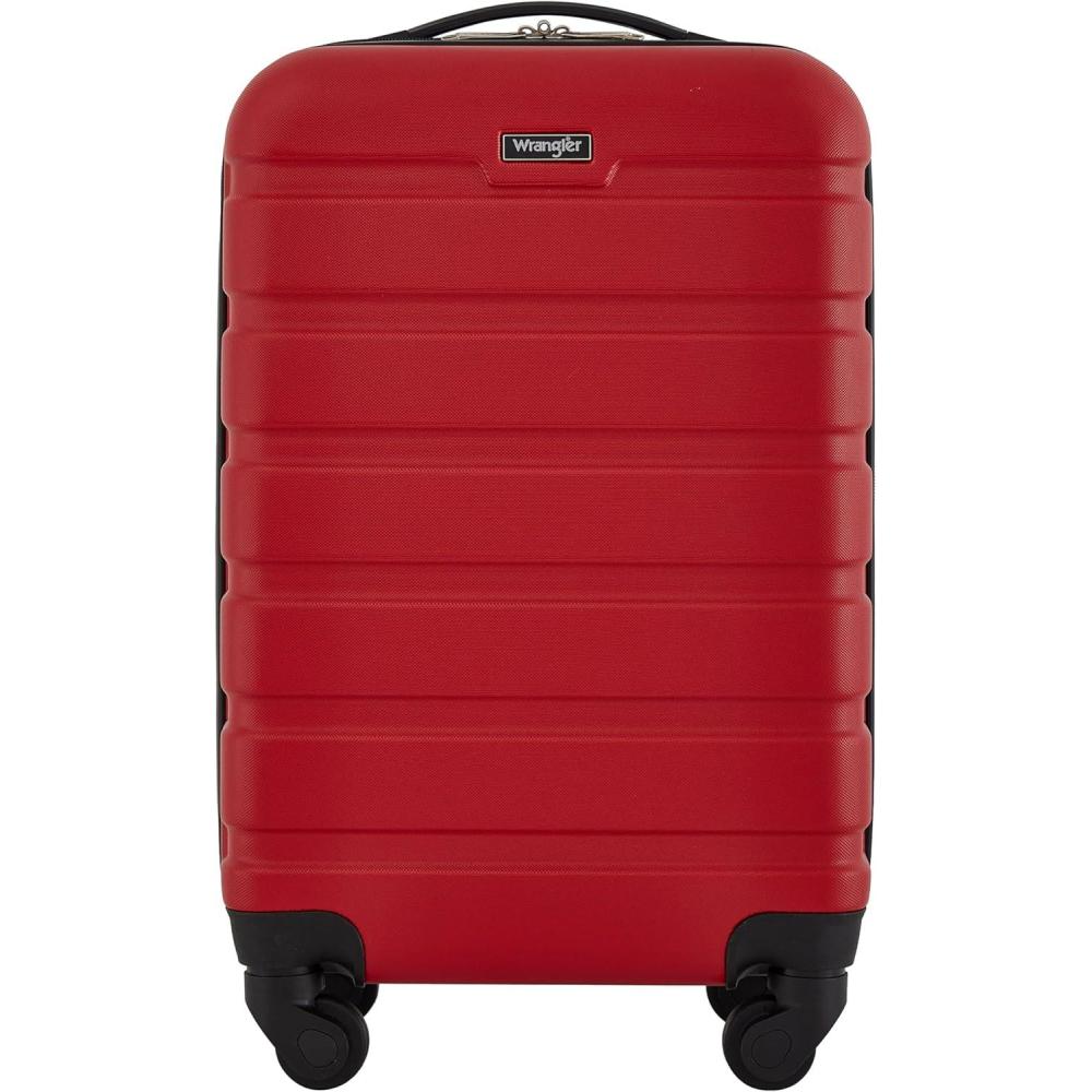 imageWrangler 215quot Spinner CarryOn Luggage Navy BlueSalsa Red