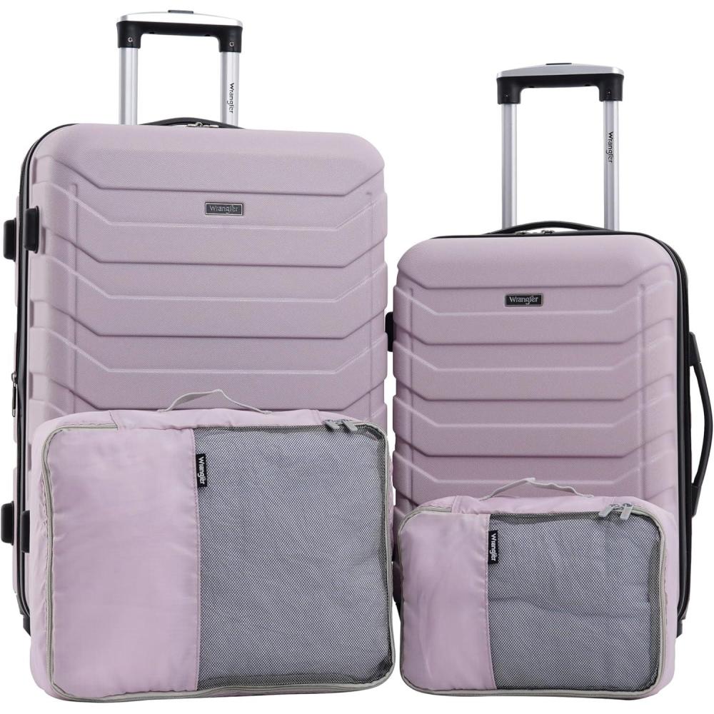 imageWrangler 5 Piece Luggage ampamp Travel Accessories Set RedBurnished Lilac