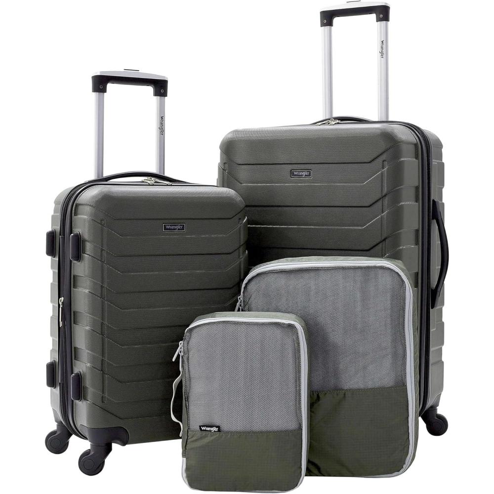 imageWrangler 5 Piece Luggage ampamp Travel Accessories Set RedGreen