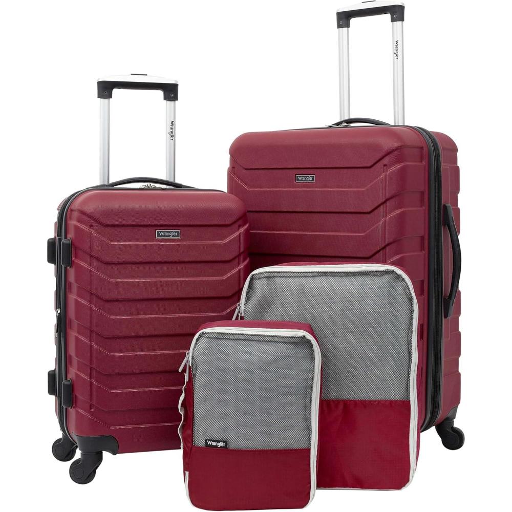 imageWrangler 5 Piece Luggage ampamp Travel Accessories Set RedRed