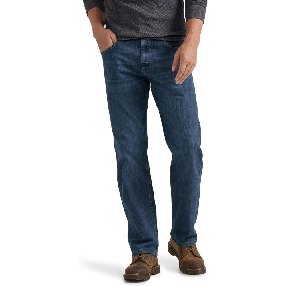 imageWrangler Authentics Mens Classic 5Pocket Relaxed Fit Flex JeanSlate Flex
