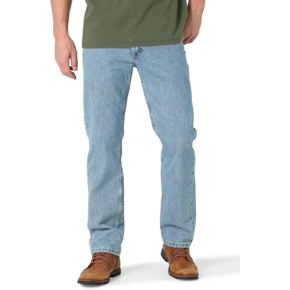 imageWrangler Authentics Mens Classic 5pocket Regular Fit Cotton JeanLight Stonewash
