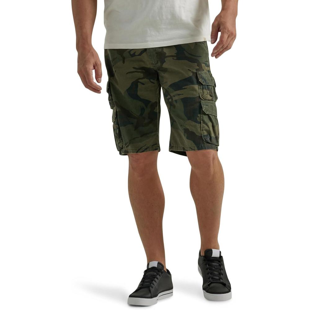 imageWrangler Authentics Mens Premium Twill Cargo ShortForest Green Camo