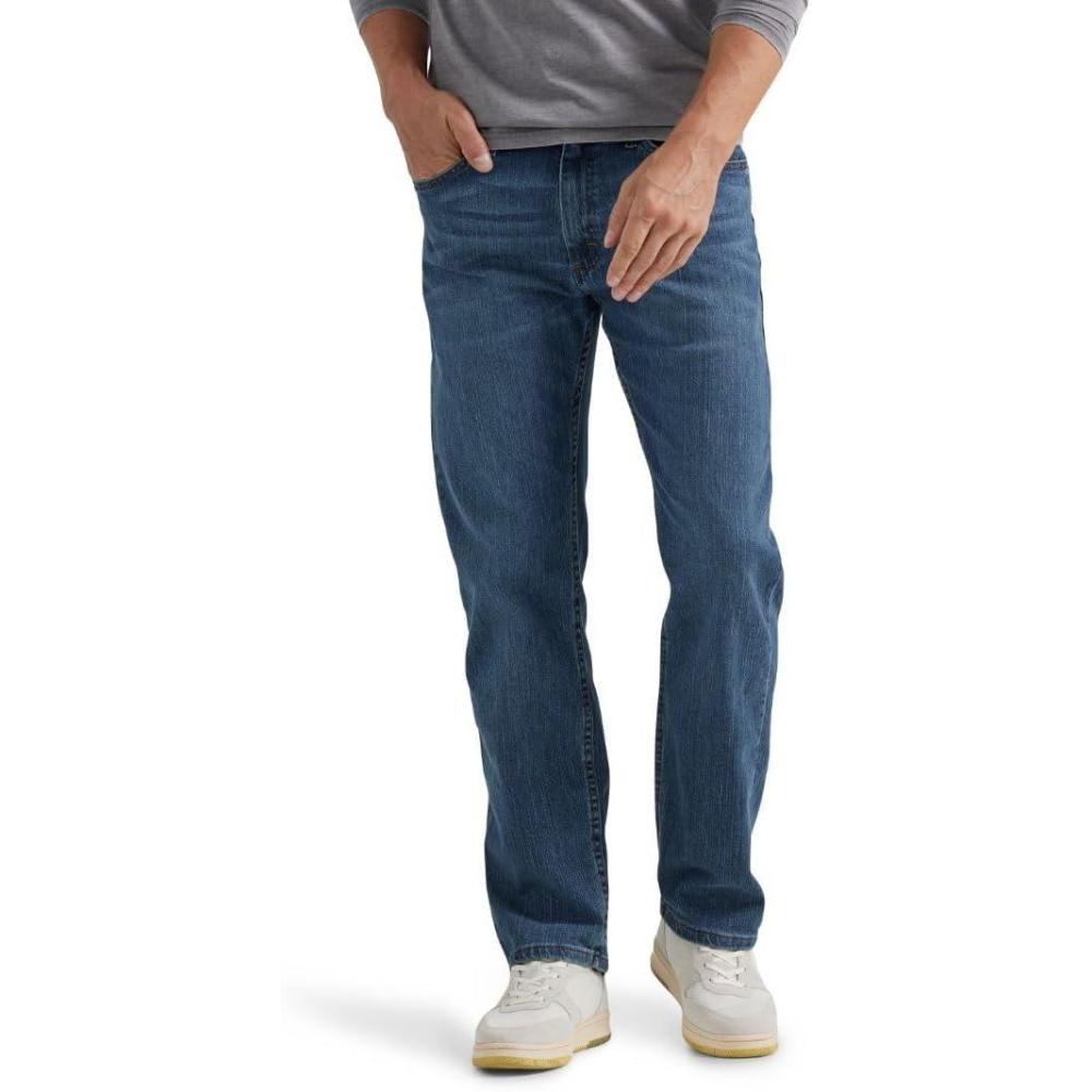 imageWrangler Authentics Mens Regular Fit Comfort Flex Waist JeanBlue Ocean
