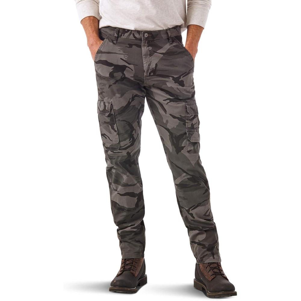 imageWrangler Authentics Mens Regular Tapered Cargo PantGrey Camo