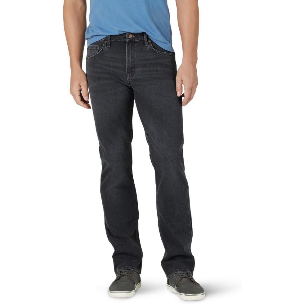 imageWrangler Authentics Mens Slim Fit Straight Leg JeanBlack Charcoal