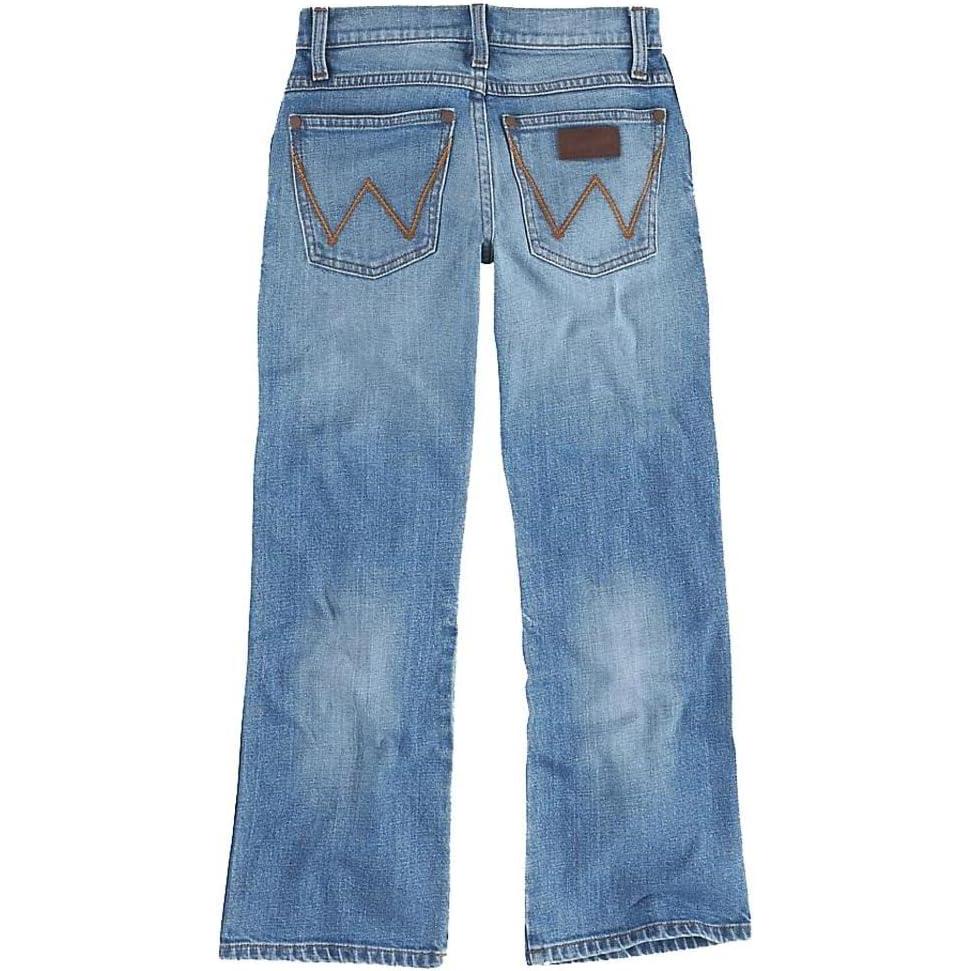 imageWrangler Boys Greely Wash Bootcut JeansBlue