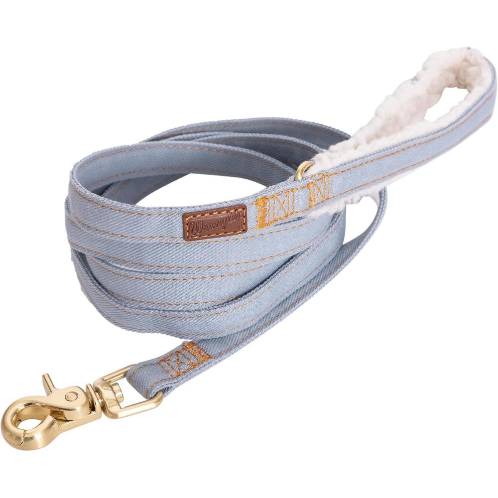 imageWrangler Dark Wash Denim and Sherpa Dog LeadMXLLight Wash Denim