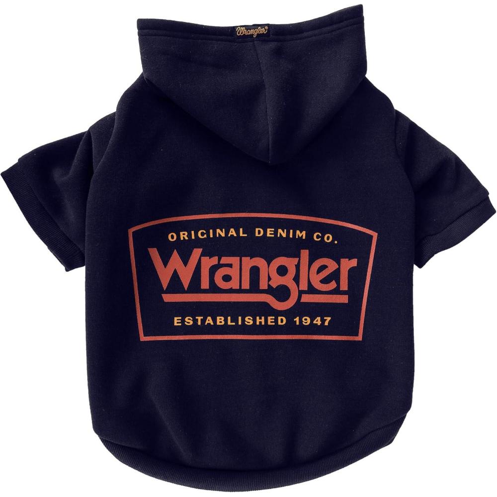 imageWrangler Est Logo Black Dog Hoodie Black MS