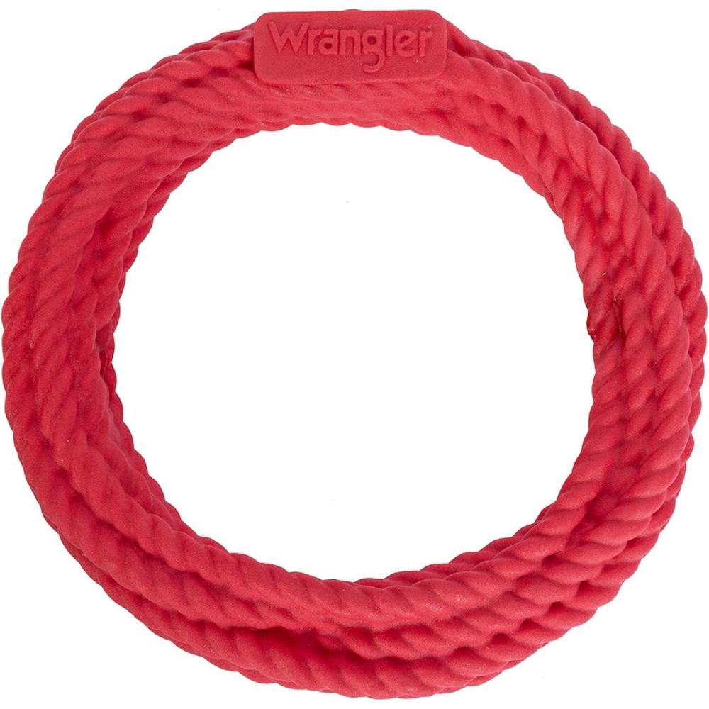 imageWrangler Foam Coiled Rope Dog Chew Toy  Scented Dog Rope Toy for Medium to Large Dogs  PetSafe Foam Toy for Tug ampamp Fetch  Promotes Healthy Chewing  IndoorOutdoor Play Red BeefRed