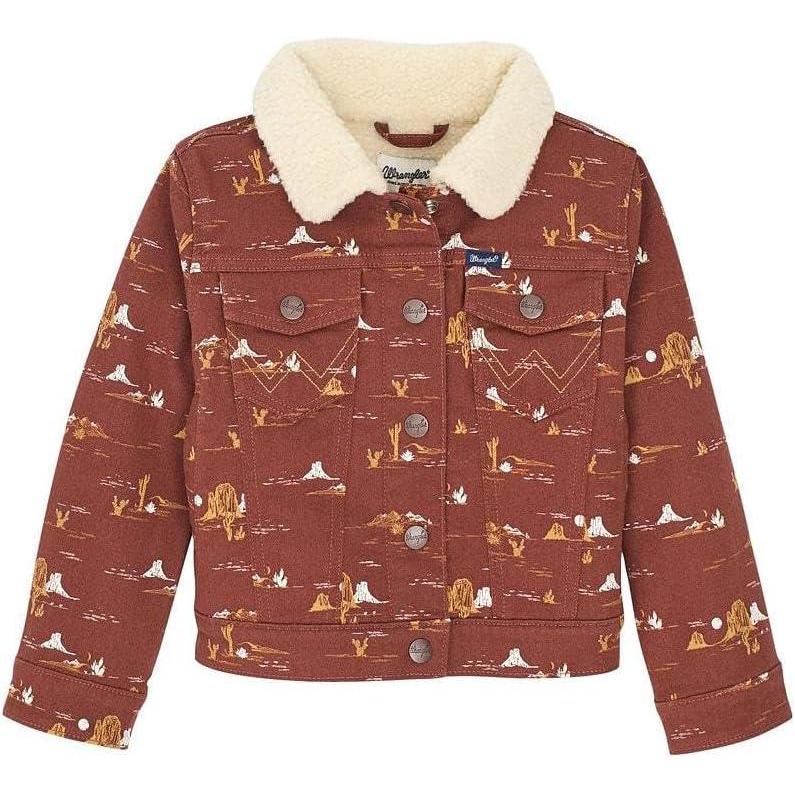 imageWrangler Girls Burgundy Sherpa Lined Jacket