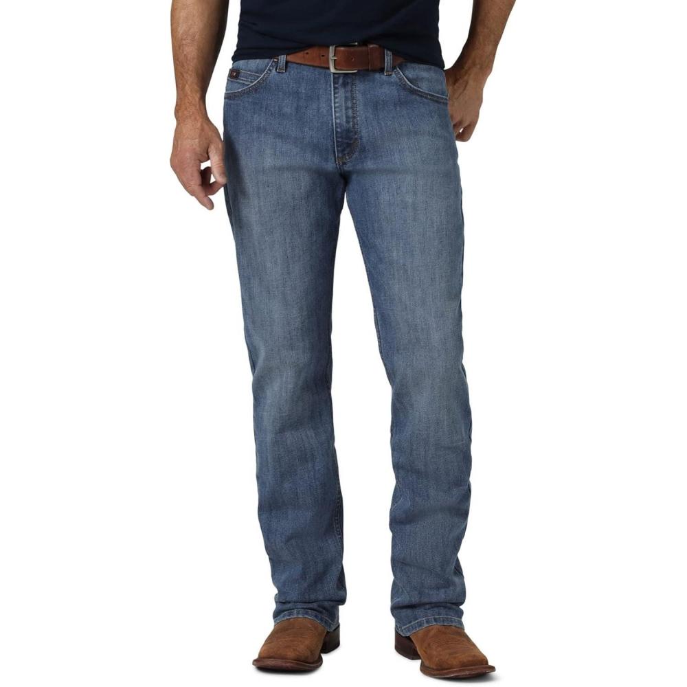 imageWrangler Mens 20X 02 Active Flex Competition Slim Fit Stone Blue JeansOvercast