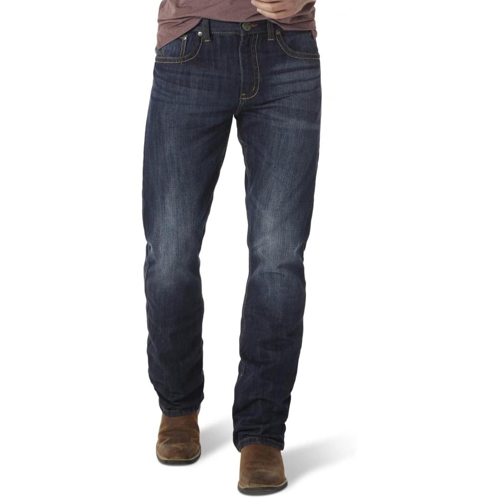 imageWrangler Mens 20X 42 Vintage Bootcut Sorrel JeanRiver Denim