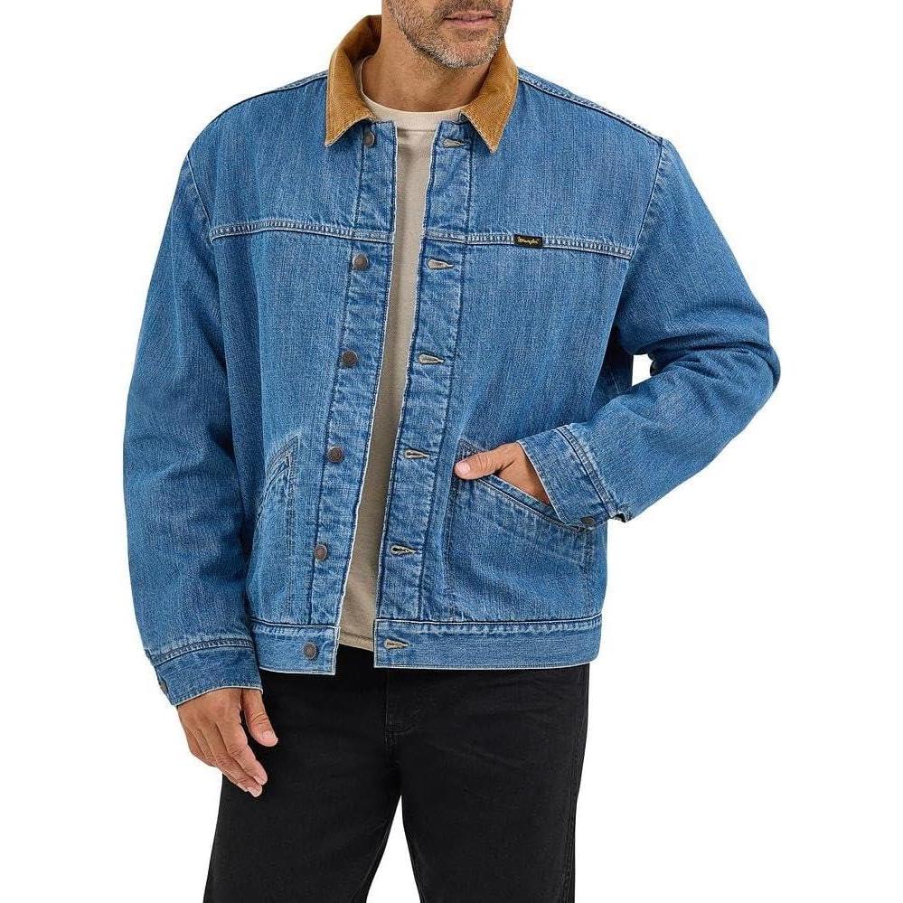 imageWrangler Mens Antique Indigo Sherpa Lined Jacket