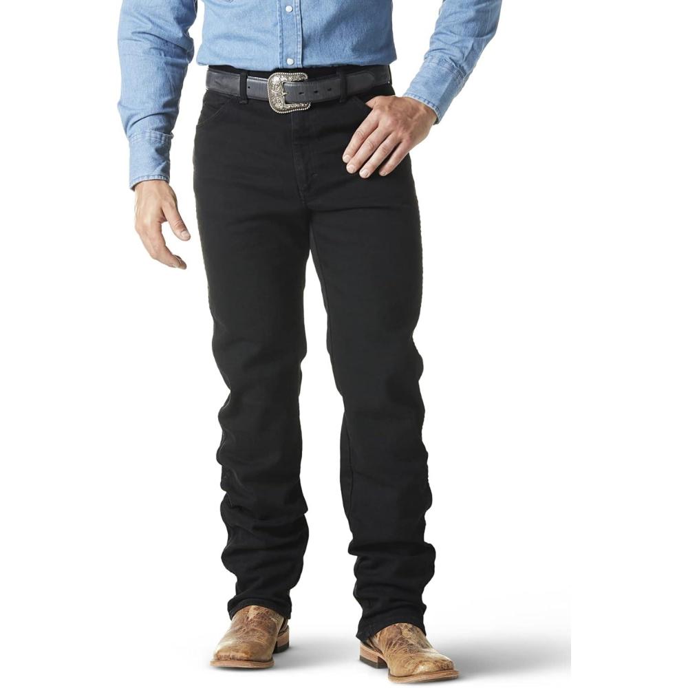 imageWrangler Mens Cowboy Cut Original Fit Active Flex JeansBlack