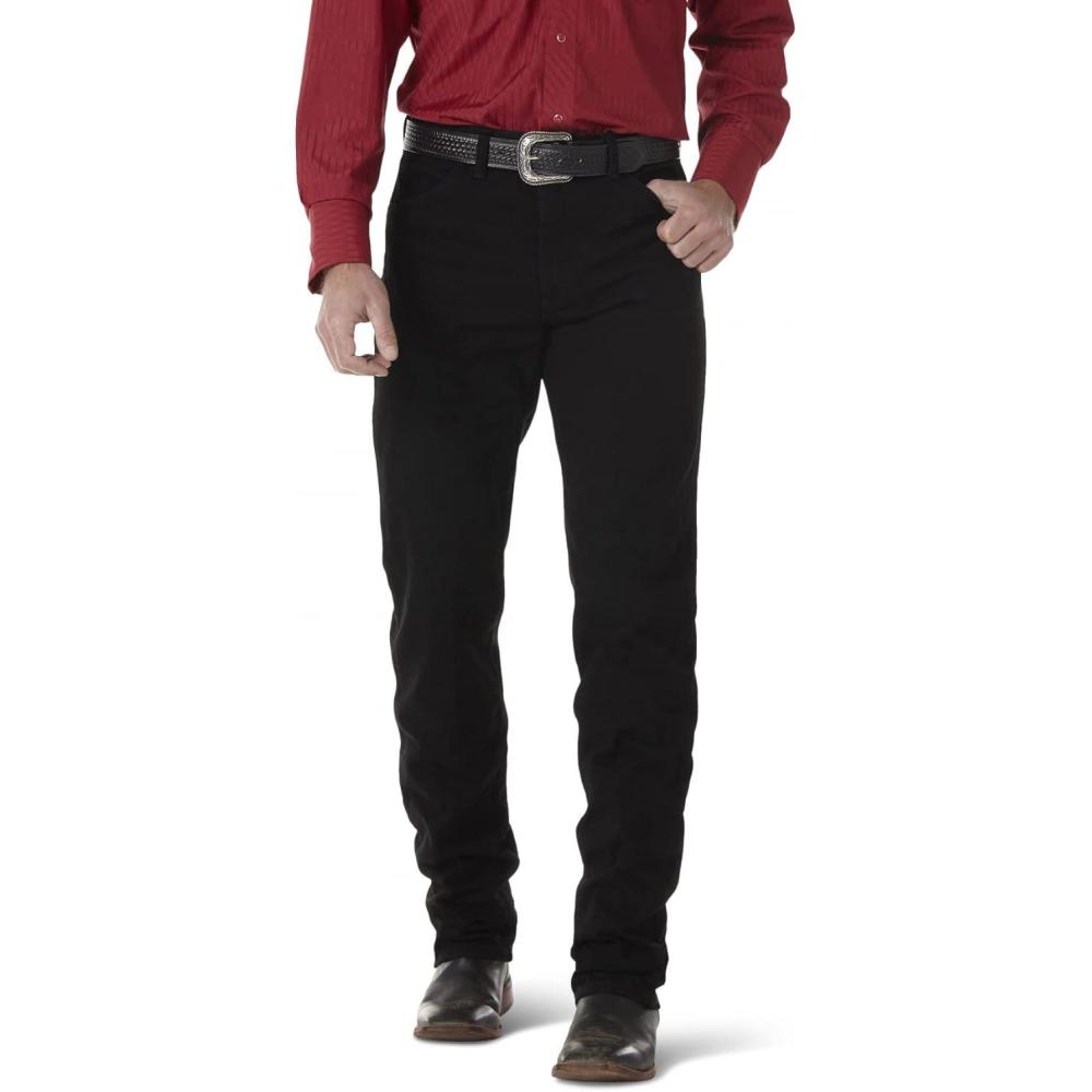 imageWrangler Mens Cowboy Cut Silver Edition Original Fit Boot Cut JeanBlack