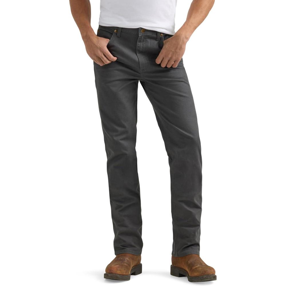 imageWrangler Mens Cowboy Cut Tough Comfort Premium Performance 36 PantsGrey Pinstripe