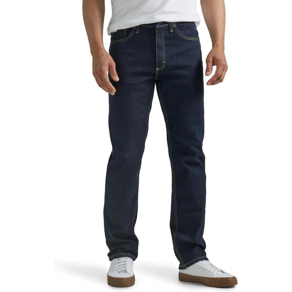 imageWrangler Mens FreetoStretch Regular Fit JeanRinse Denim