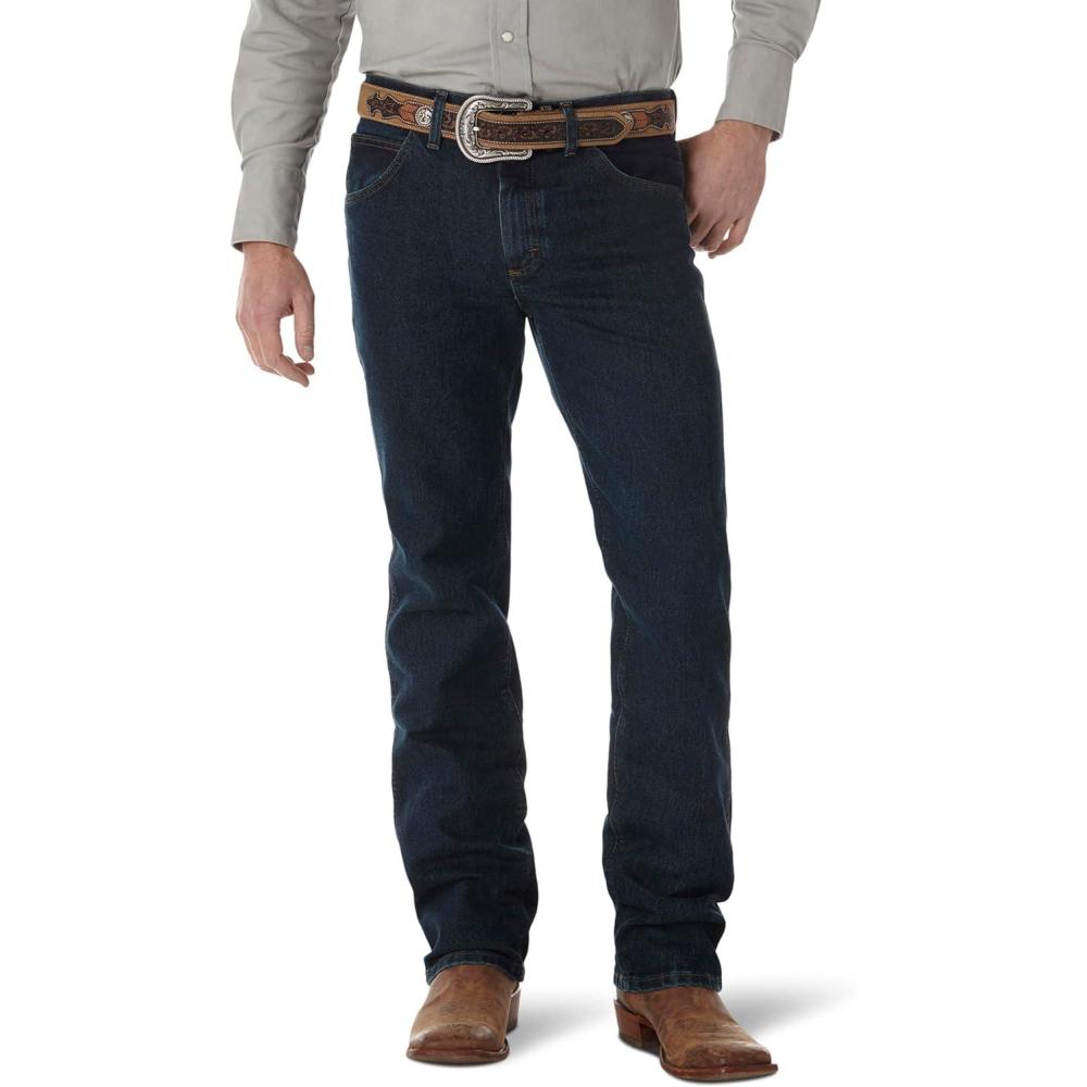 imageWrangler Mens Premium Performance Advanced Comfort Cowboy Cut Stone Bleach JeanDark Tint