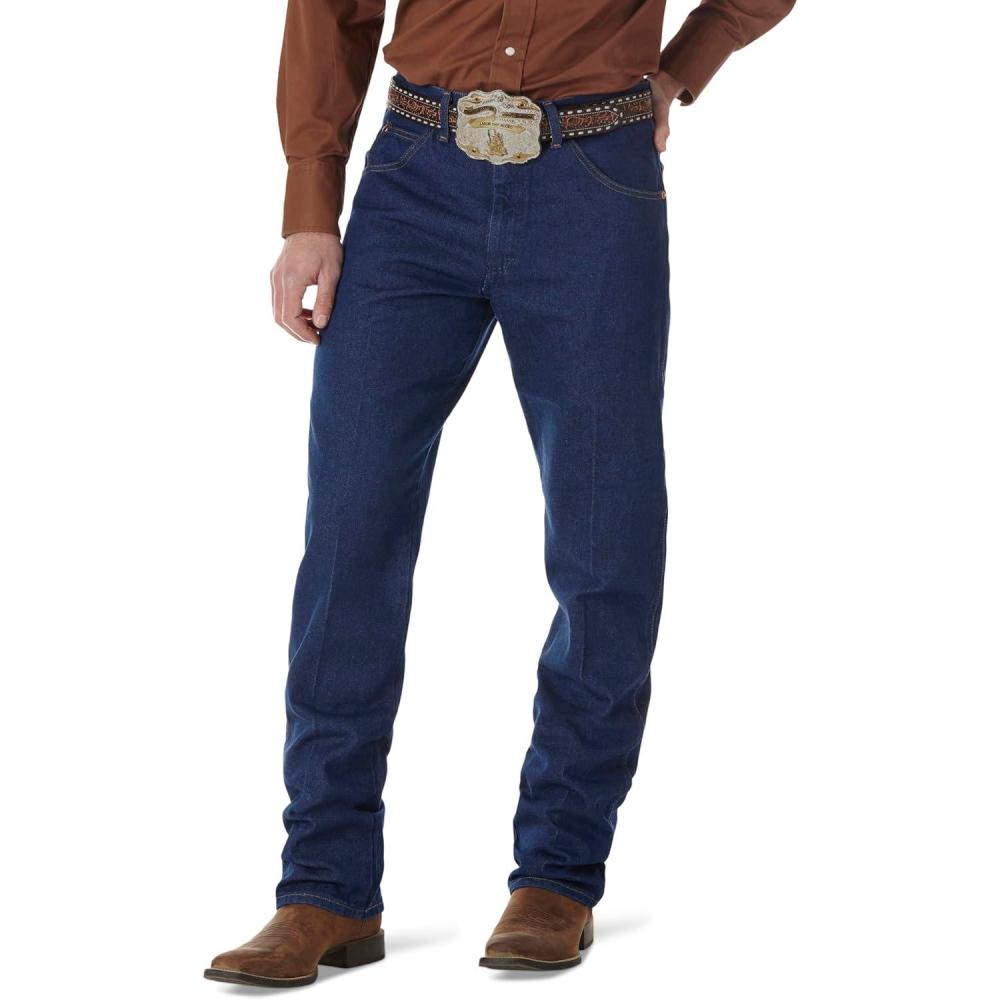 imageWrangler Mens Rigid Cowboy Cut Relaxed Jean Rigid IndigoPrewashed Indigo