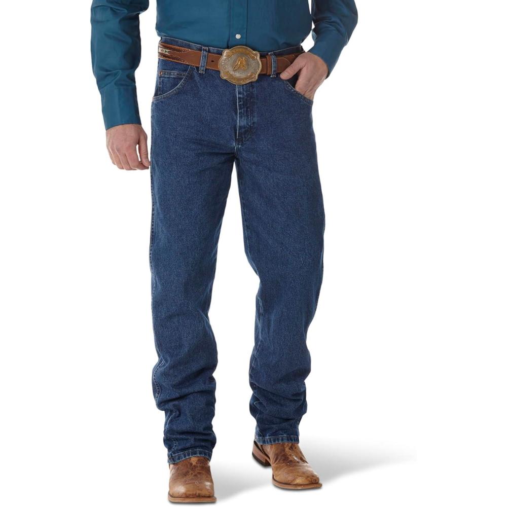 imageWrangler Mens Rigid Cowboy Cut Relaxed Jean Rigid IndigoStonewashed