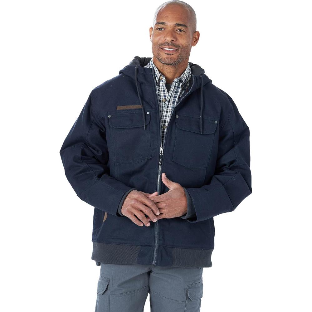 imageWrangler Mens Tough Layers Canvas Work JacketDark Navy