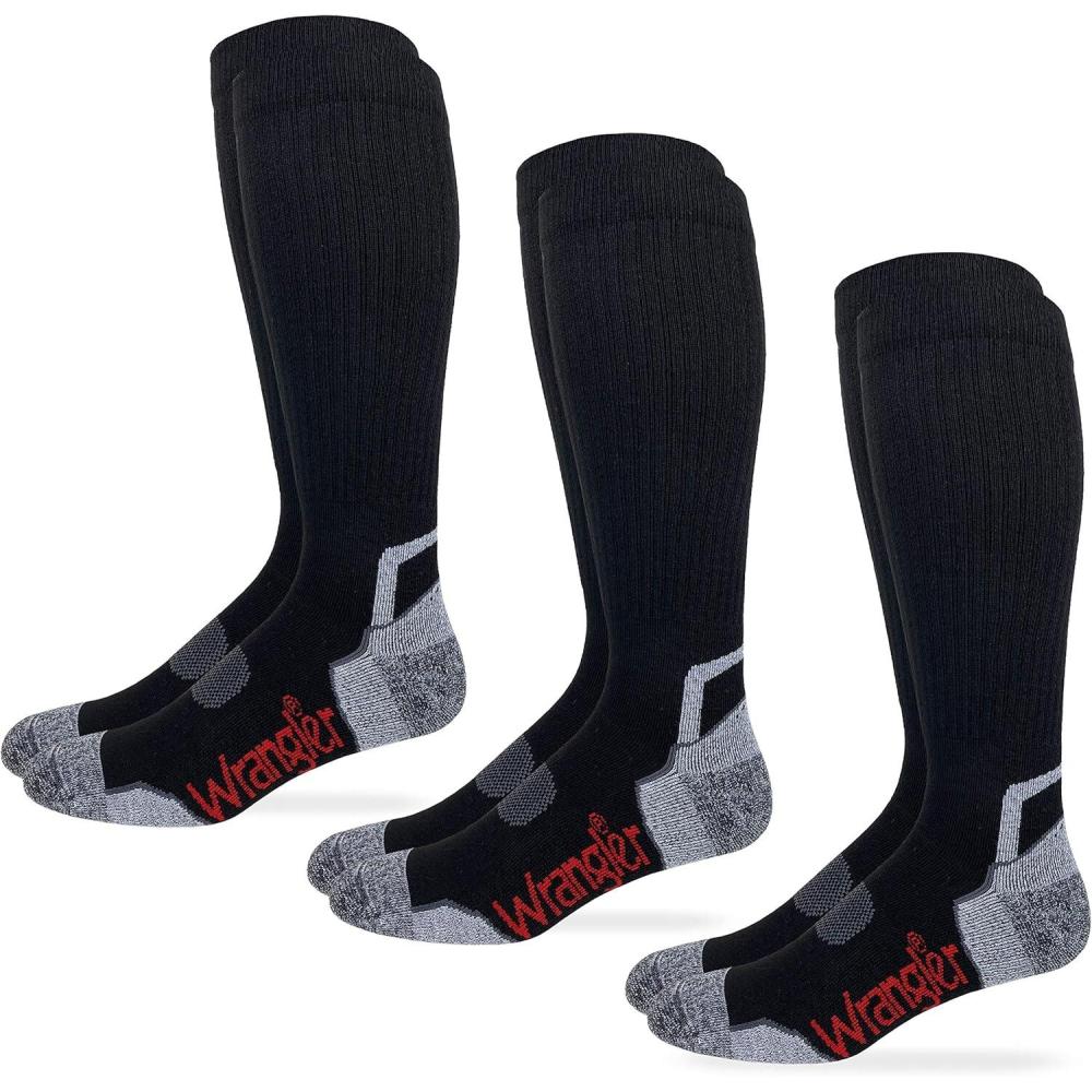 imageWrangler Mens Ultra Dri Compression Tall Boot Socks 3 PairsBlack
