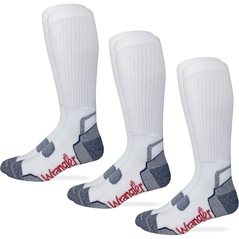 imageWrangler Mens Ultra Dri Compression Tall Boot Socks 3 PairsWhite