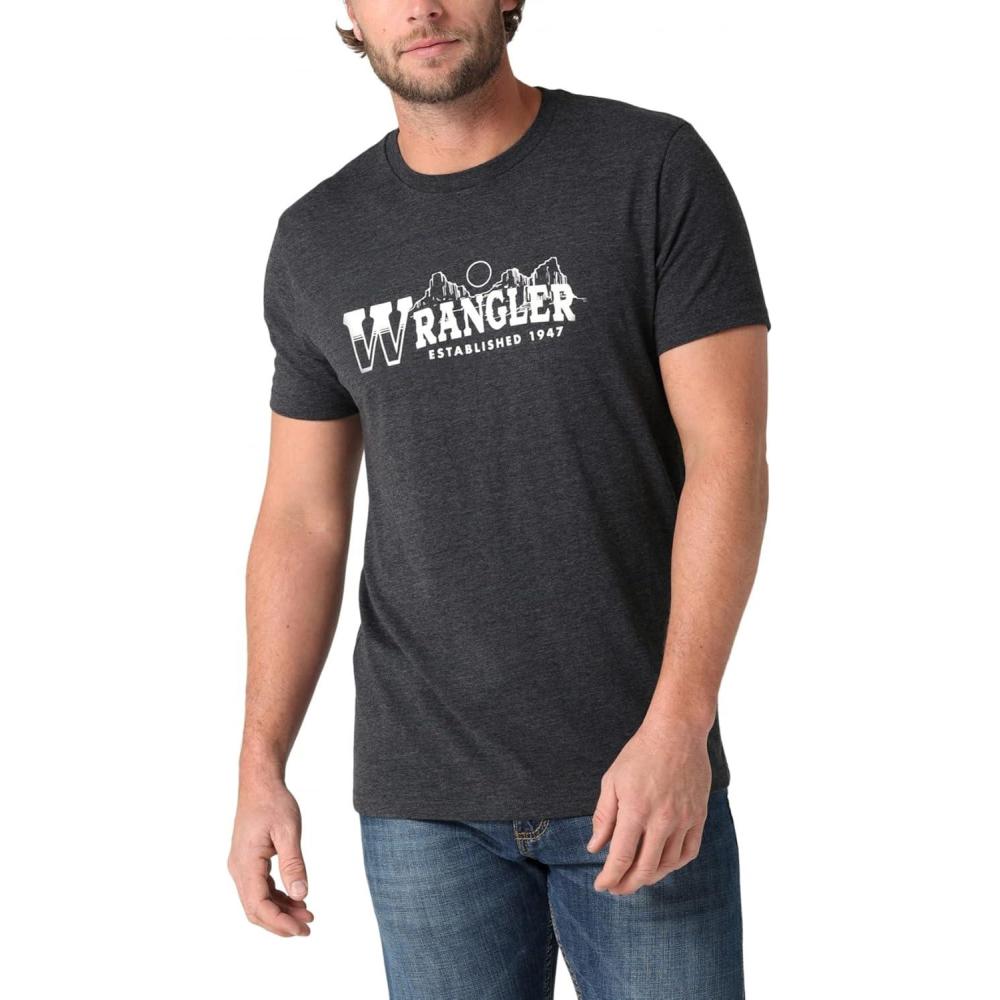 imageWrangler Mens Western Crew Neck Short Sleeve Tee ShirtWestern Wrangler