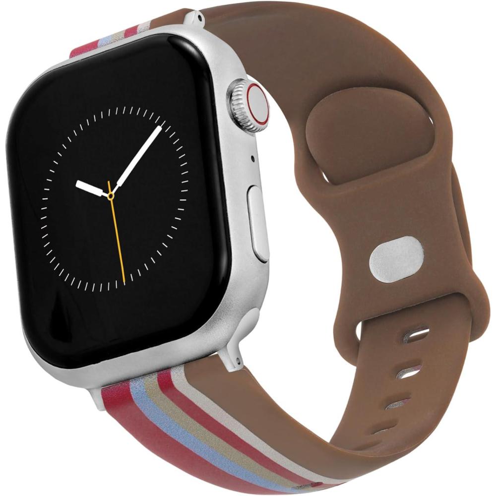 imageWrangler MulitStriped Silicone Band for Apple Watch Fits all Apple Watch Series and SizesMesa Stripe