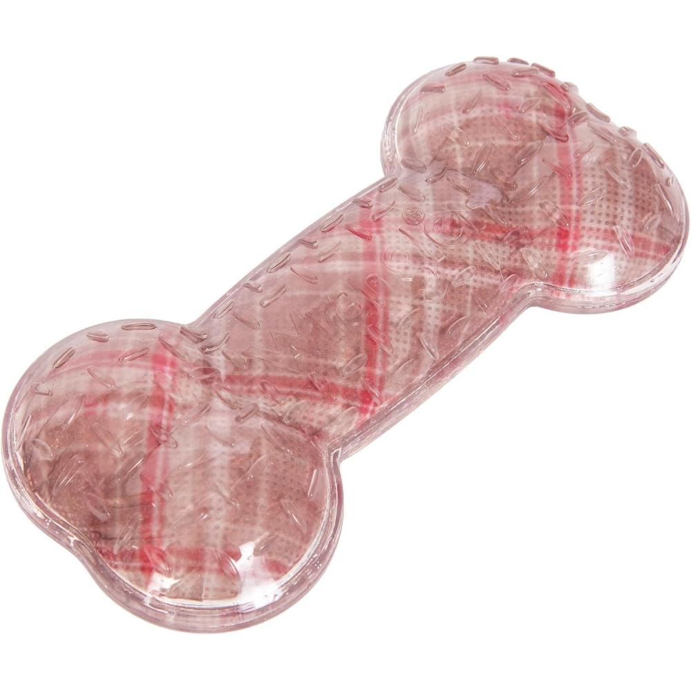 imageWrangler Red Kabel Printed TPR Bone Toy  Embossed Logo RedTan