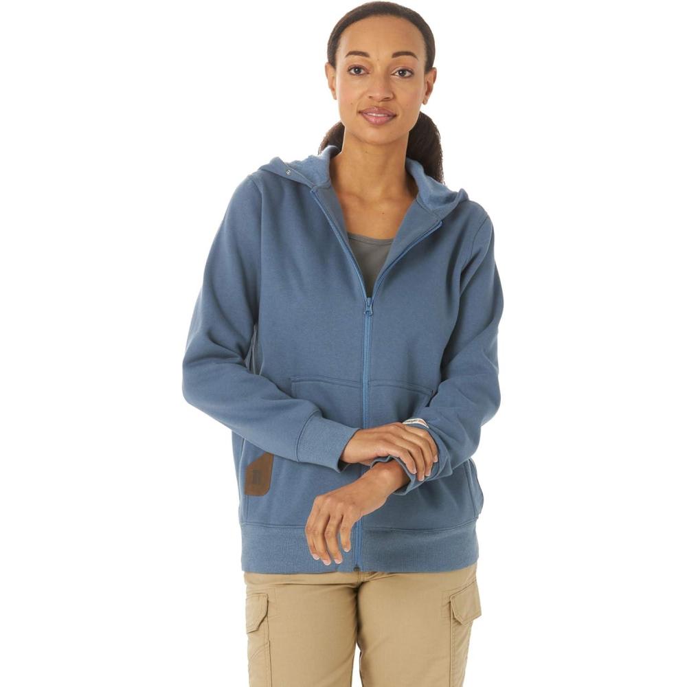 imageWrangler Riggs Workwear Womens FullZip Hoodie SweatshirtBlue Sea