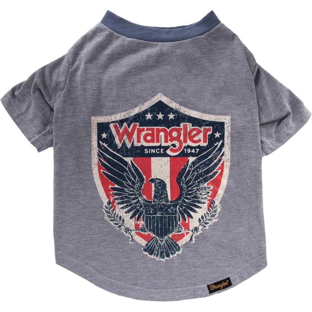 imageWrangler Rope Buckle Logo TEE Navy MHeather Grey