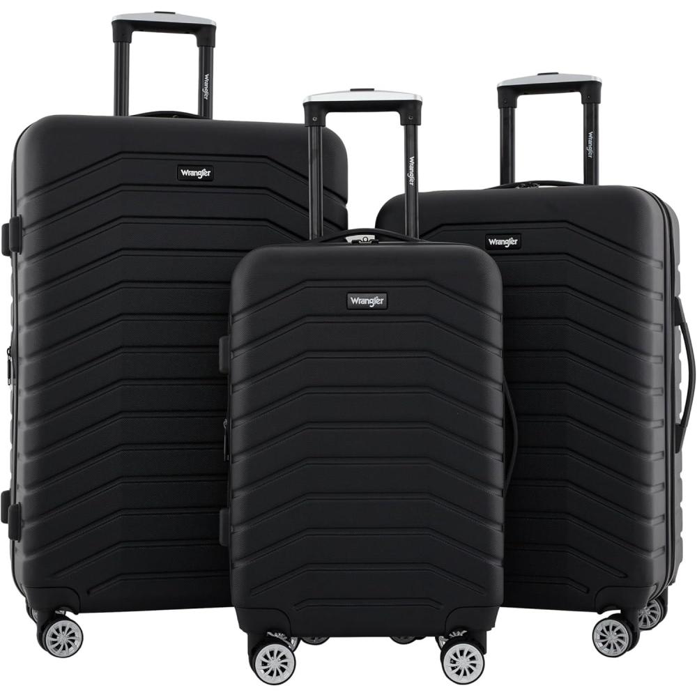 imageWrangler Tahoe 3 Piece Spinner Luggage Set Desert TaupeBlack