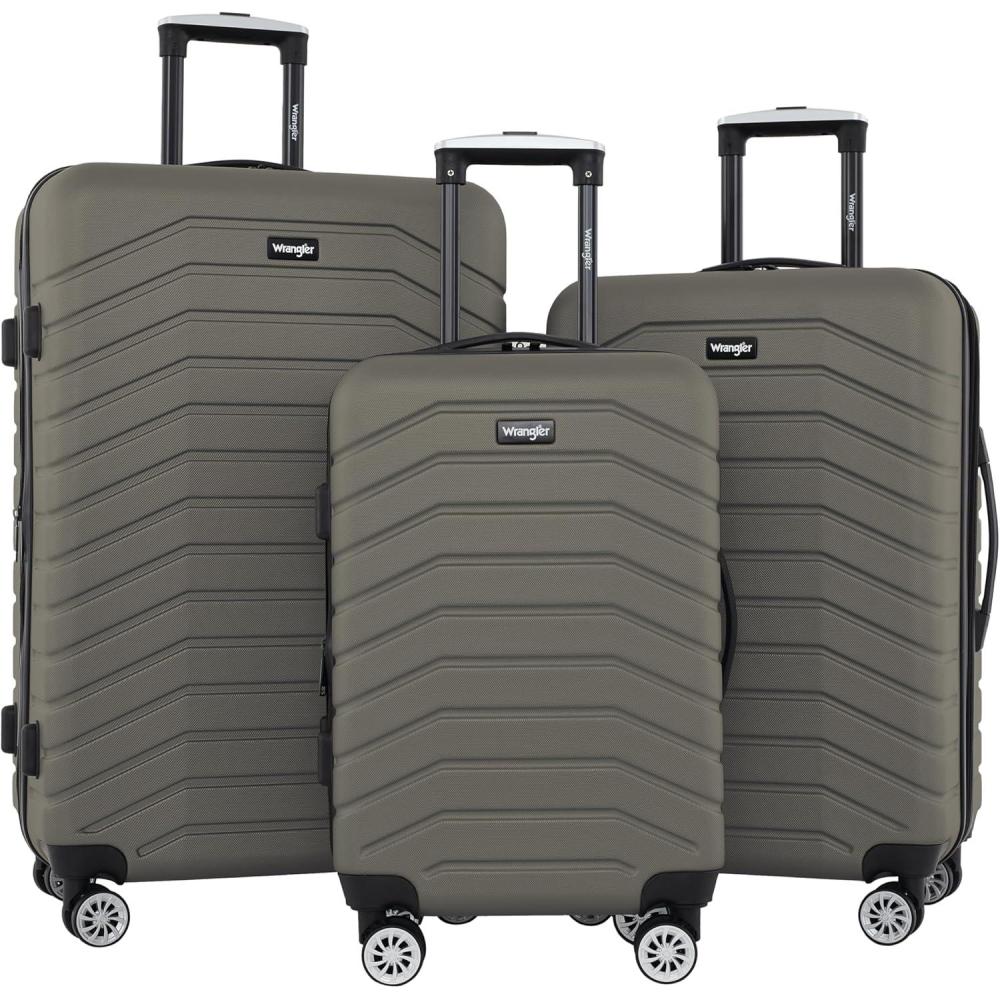 imageWrangler Tahoe 3 Piece Spinner Luggage Set Desert TaupeSmokey Olive