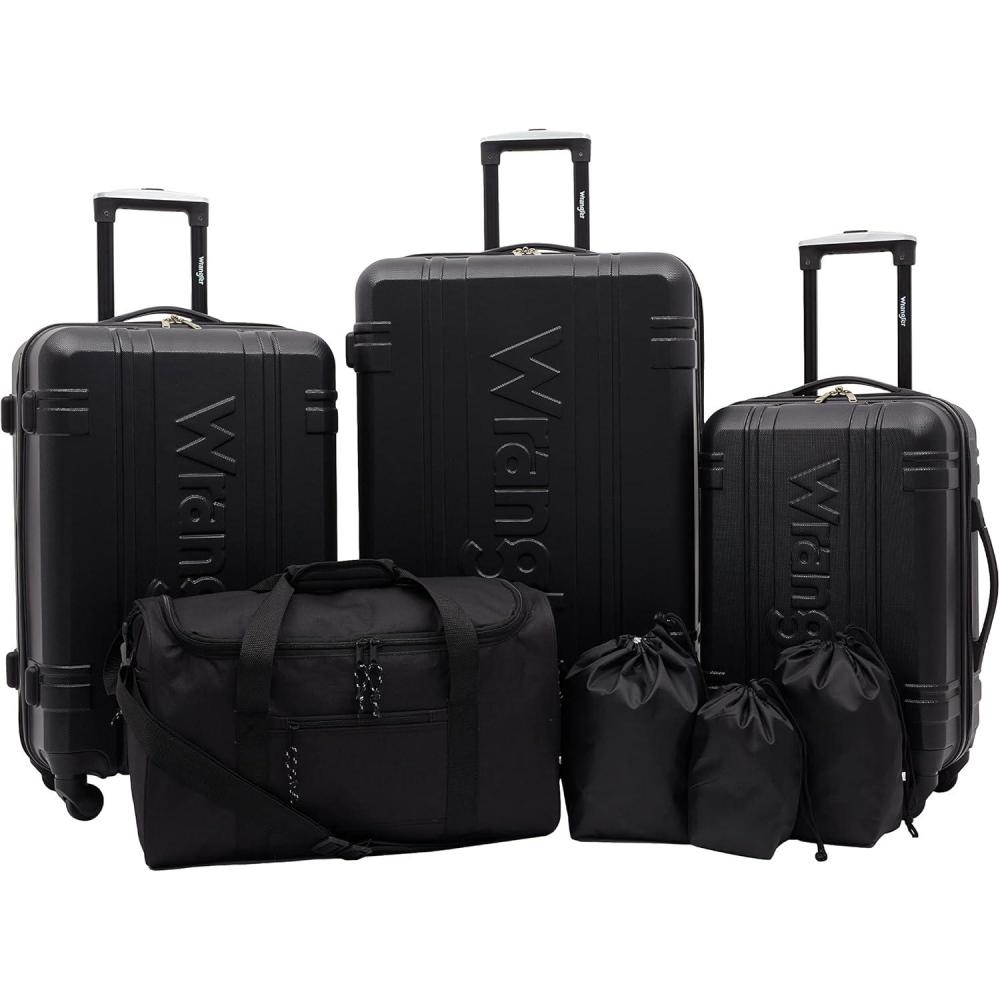 imageWrangler Venture Luggage and Travel Set Black 7Piece SetBlack