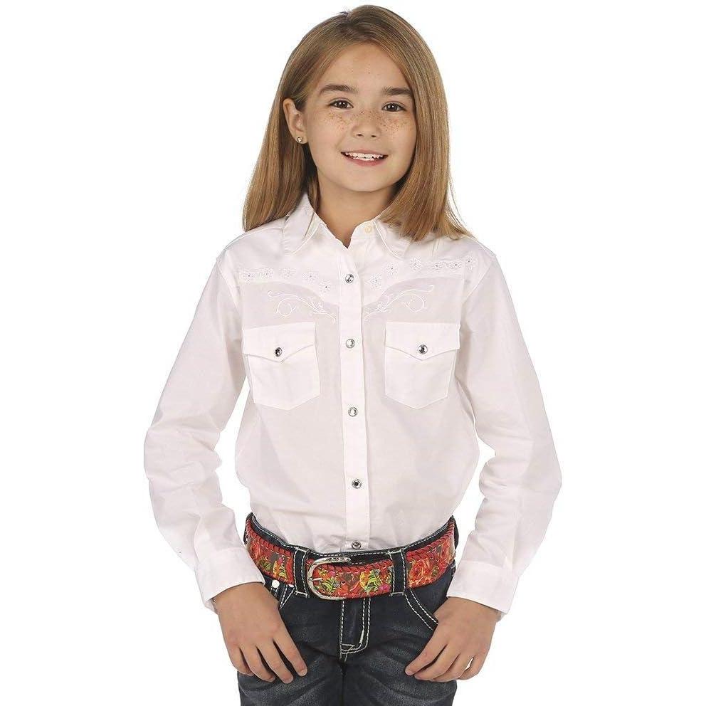 imageWrangler White Girls Western Long Sleeve Top GW7001WWhite